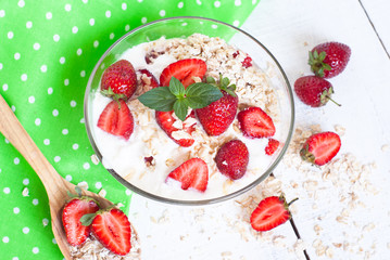 Homemade yogurt with strawberry