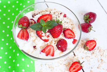 Homemade yogurt with strawberry