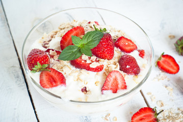 Homemade yogurt with strawberry