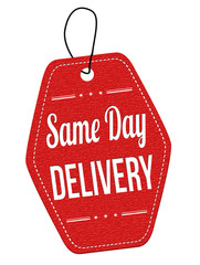 Same day delivery label or price tag