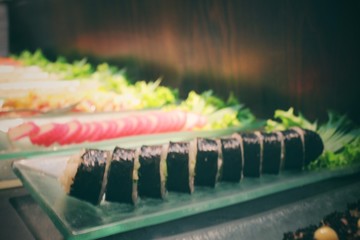 Blurred of sushi