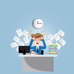 Overworked businessman