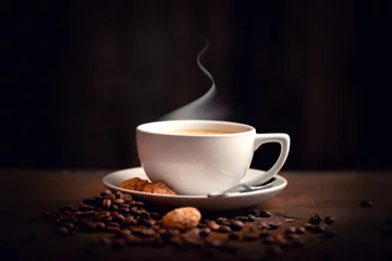 Fototapeten heißer, frischer Kaffee © Jenny Sturm