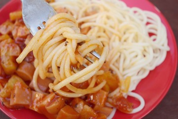 Spaghetti with sauce