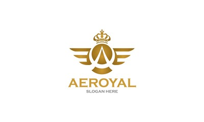 Aeroyal - Abstract A Letter Wings Logo