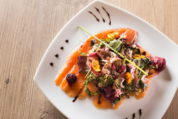 Salmon carpaccio