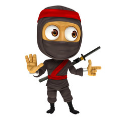 3d render illustration cartoon ninja series © makou