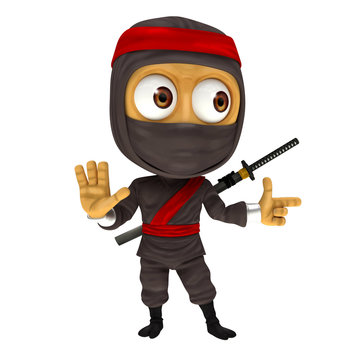 3d render illustration cartoon ninja series