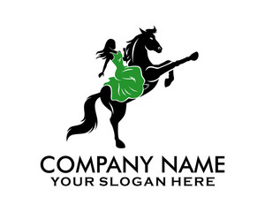 Fototapeta premium horsewoman silhouette