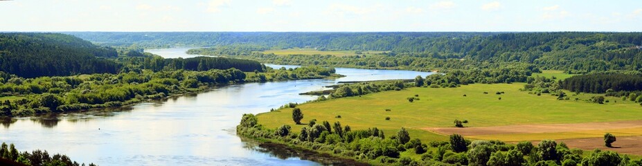 Nemunas river curve view from Vilkija church