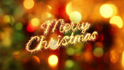 merry christmas sparkler greeting. last 10 seconds are loopable
