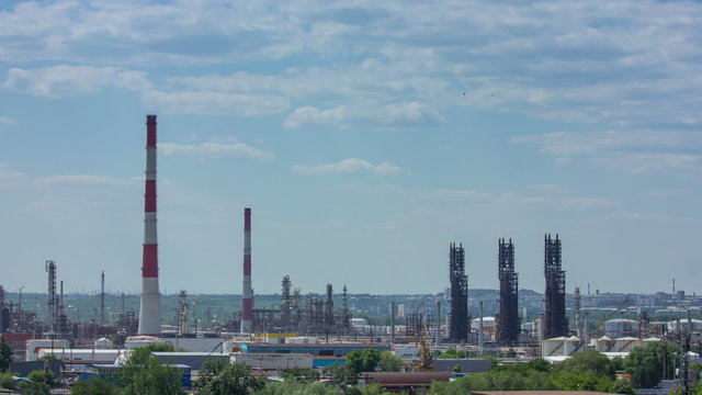 oil petroleum refinery Industrial timelapce