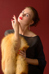 Stylish woman in fur
