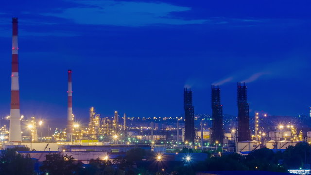 oil petroleum refinery Industrial timelapce
