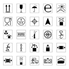 Set of packing icons, vector illustration