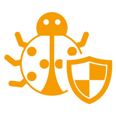 Icono aislado bicho escudo naranja