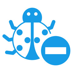 Icono aislado bicho stop azul