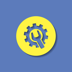 Wrench and gear icon, vector illustratoon