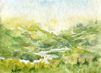 abstract watercolor landscape