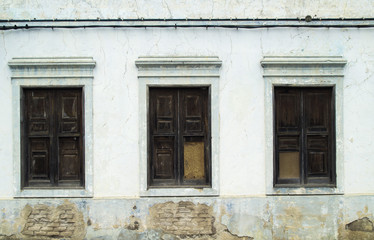 old blue wall