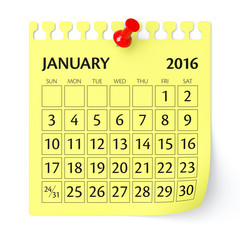 January 2016 - Calendar