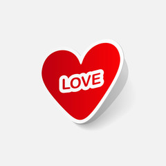 paper sticker: Valentine's day. Heart