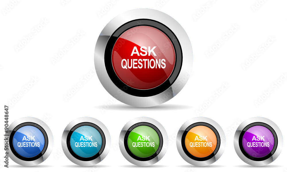 Poster ask questions vector icons set