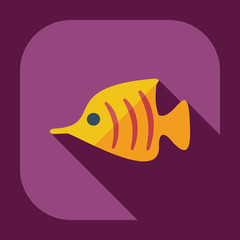 Flat modern design with shadow icons small fish