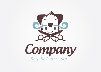 Design concept for pet barber shop or hairdresser.Vector logo template.