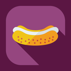 Flat modern design with shadow icons hot Dog