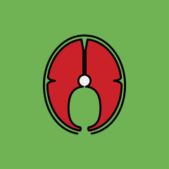 Vector fish slice icon.  Food icon. Eps10