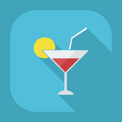 Flat modern design with shadow container a drink