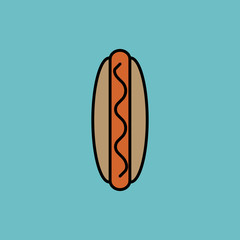 Vector hot dog icon. Food icon. Eps10