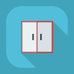 Flat modern design with shadow icons wardrobe, furniture