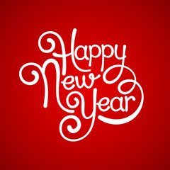 Inscription Happy New Year. Vector illustration