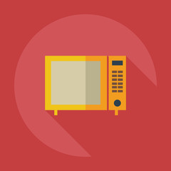 Flat modern design with shadow icons oven, kitchen