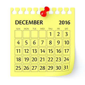 December 2016 - Calendar