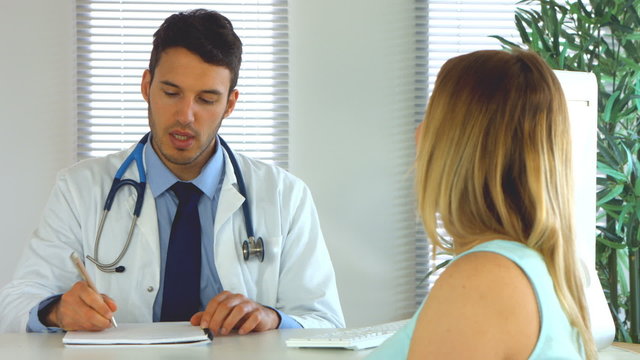 Doctor talking with his patient