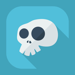 Flat modern design with shadow skull