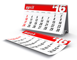 April 2016 - Calendar