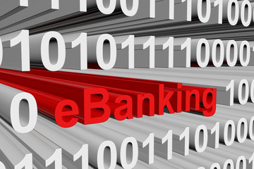 eBanking is presented in the form of binary code