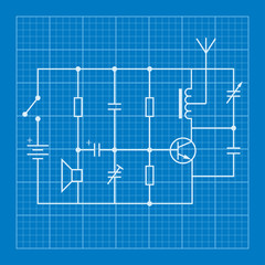 electronic circuit scheme blueprint background