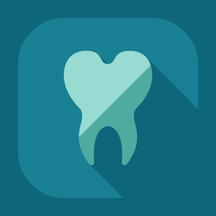 Flat modern design with shadow icons tooth