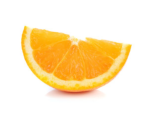 slice of orange fruit isolated on white