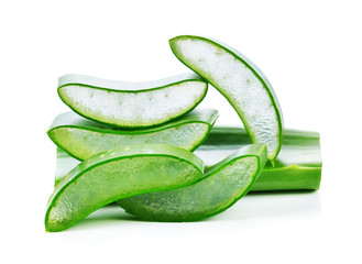 aloe vera fresh leaf isolated on white