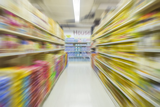 supermarket motion blur for background