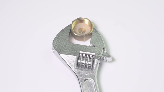 The rotating wrench with white blackground