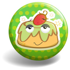 Custard cake on badge