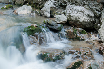 Naklejka na ściany i meble Bicaz, river, waterfall