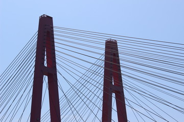 吊り橋のワイヤー
